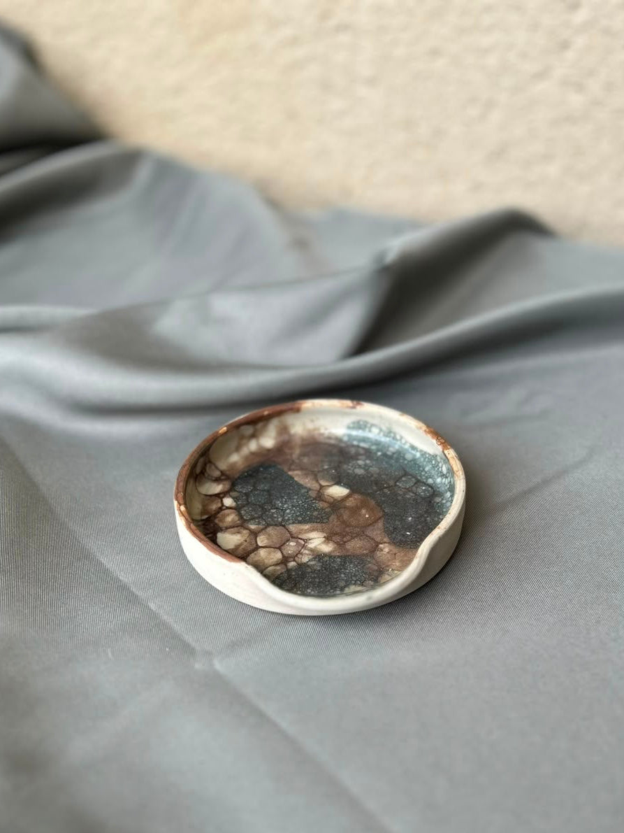 Repose cuillère bleu-brun BULLE